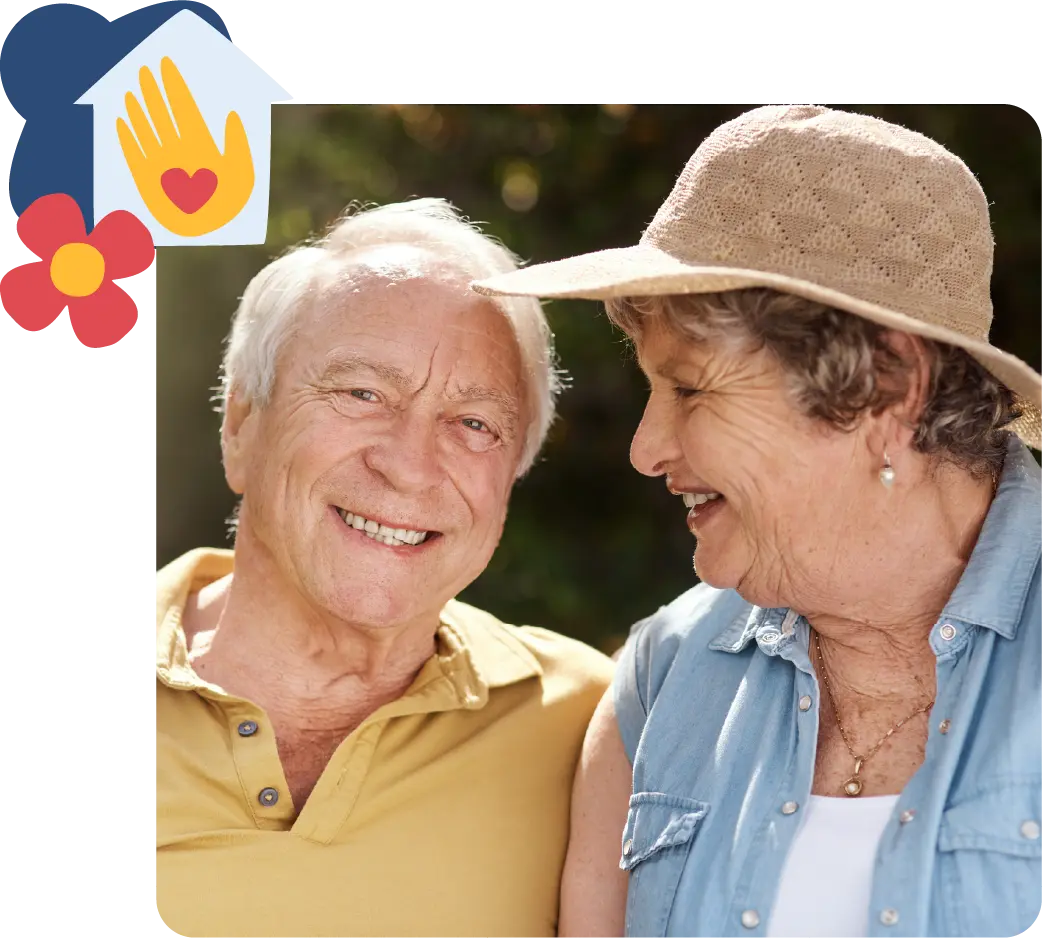 Older couple smiling